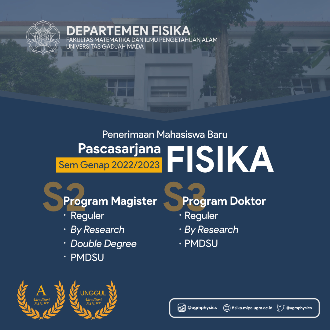 Pendaftaran Mahasiswa Baru Semester Genap 2022 2023 Magister Fisika