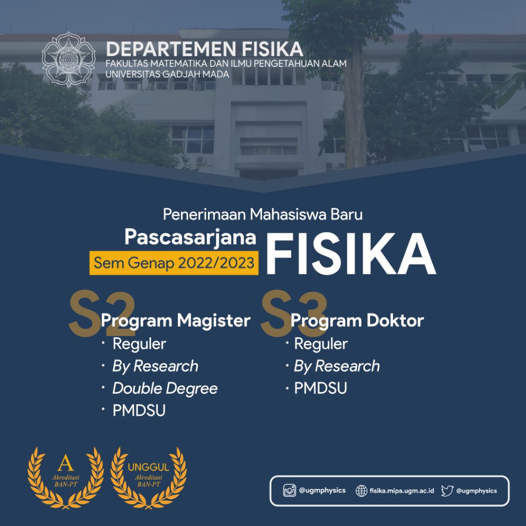 Pendaftaran Mahasiswa Baru Semester Genap 2022/2023 – Magister Fisika